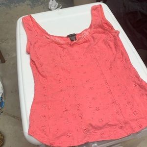 FANG Size L Whimsigoth Stretch Top Pink Sleeveless Pull On Casual